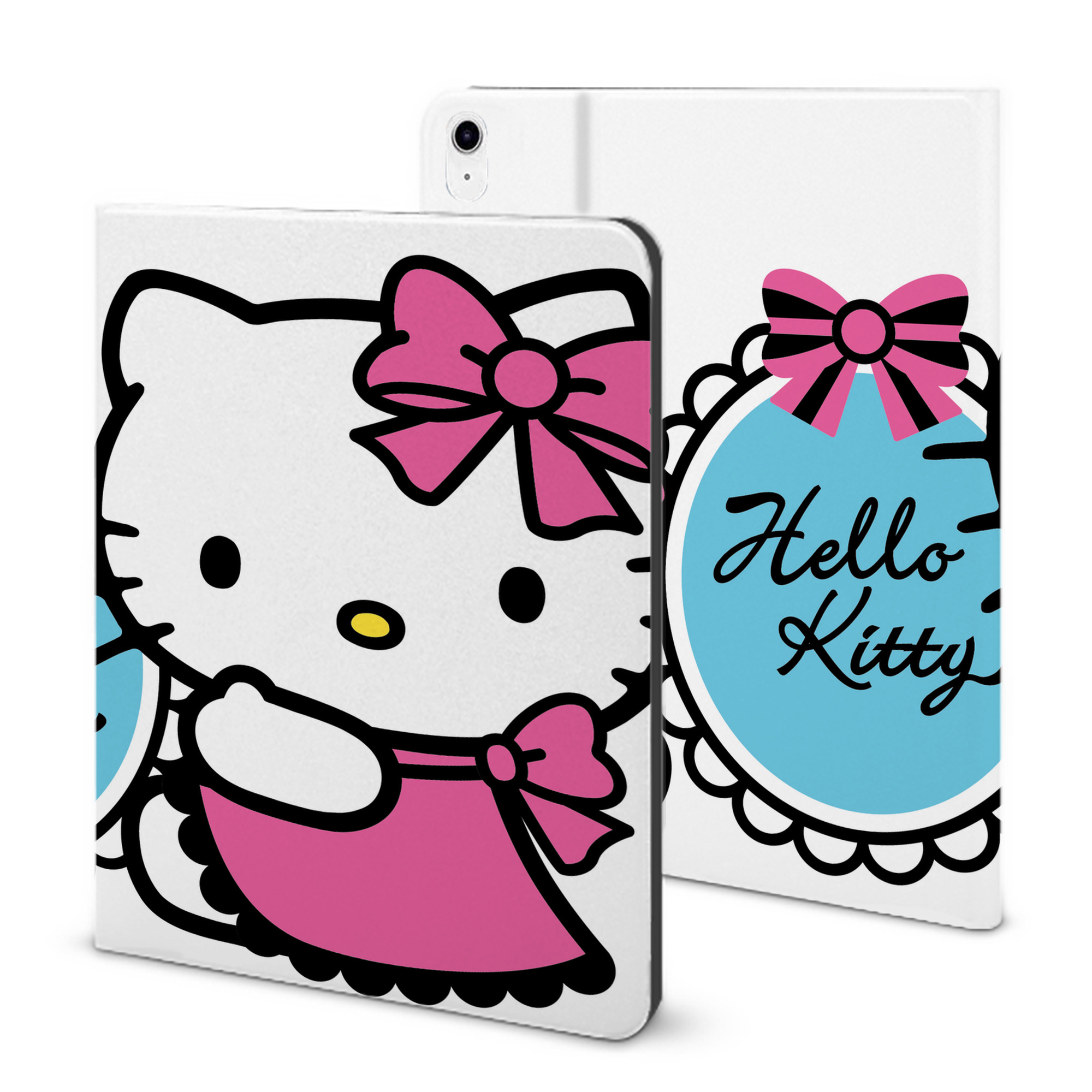 （画像用） Hello Kitty ハローキティ IPad ケース ブック型 PUレザー TPU 耐衝撃 軽量 薄型 ペン収納なし 全面保護 IPad 各モデル対応